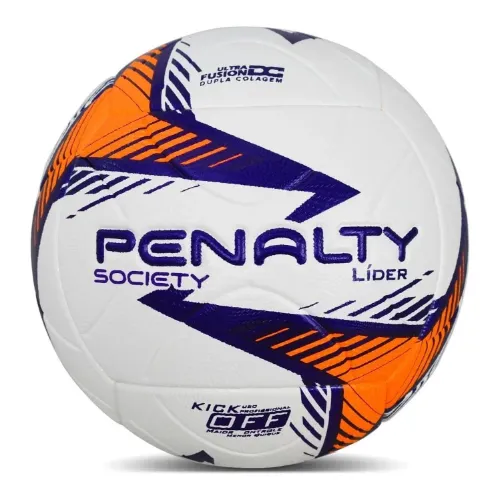 Bola society de 6 gomos branca e laranja