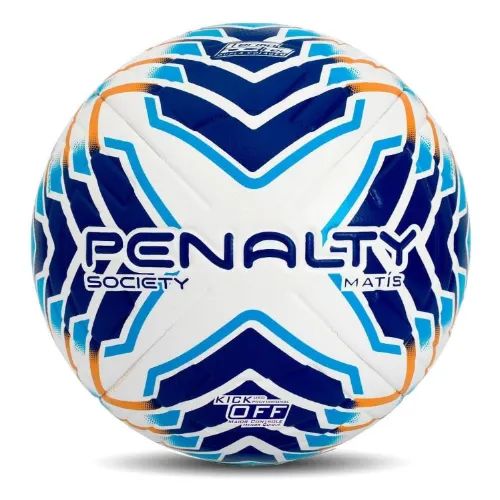 Bola de society de 2 gomos branca, azul e amarela