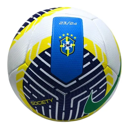 Bola para gramado sintético com 12 gomos, amarela branca e azul