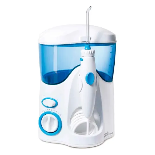 Irrigador dental profissional branco e azul