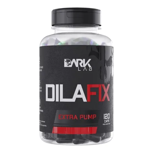 Pote de vasodilatador grande com rótulo preto e tampa preta