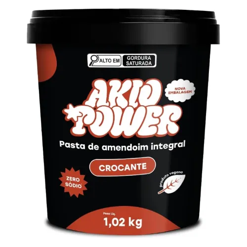 Pote de manteiga de amendoim grande com rótulo vermelho e tampa preta