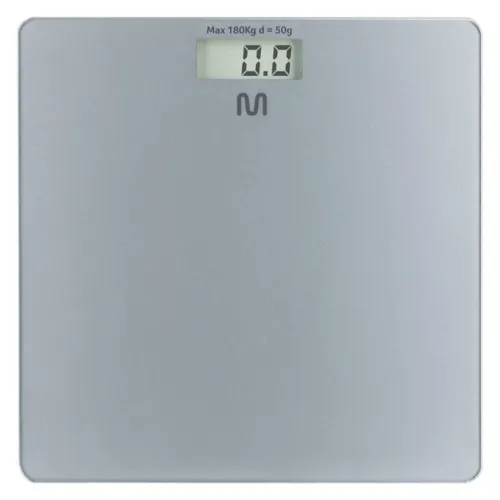 Balança de banheiro toda cinza com visor grande